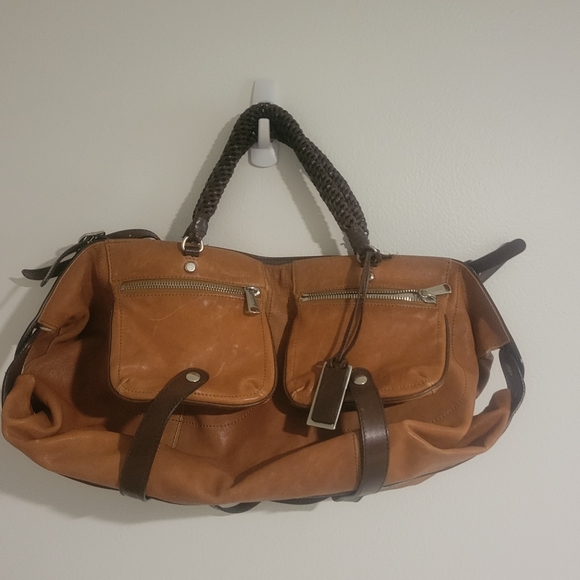 GRYSON Jasper Leather Double Pocket Shoulder/ Crossbody Bag. Leather tote travel - Picture 2 of 8